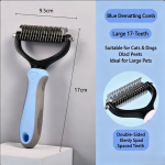 Pet Dematting Comb & Undercoat Rake for Dogs and Cats (Safe Double-Sided Deshedding Tool)